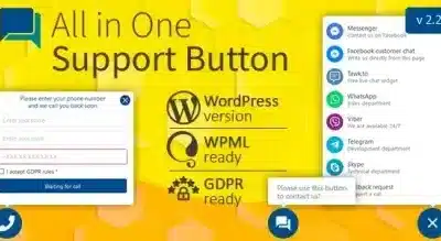 All in One Support Button v2.2.4 Callback Request. WhatsApp Messenger Telegram LiveChat and more 430x219 1