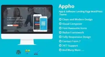 Appho App Software Landing Page WordPress Theme Nulled 430x219 1