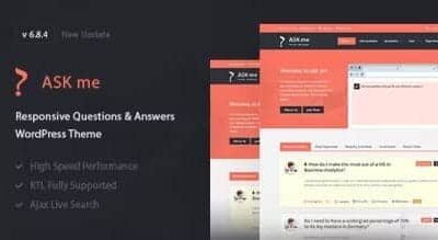 Ask Me Theme GPL v6.8.7 E28093 Responsive Questions Answers WordPress 430x219 1