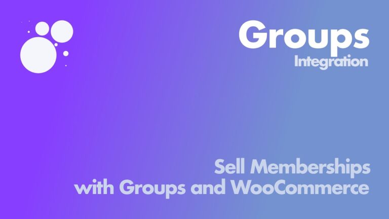 Groups Integration for WooCommerce